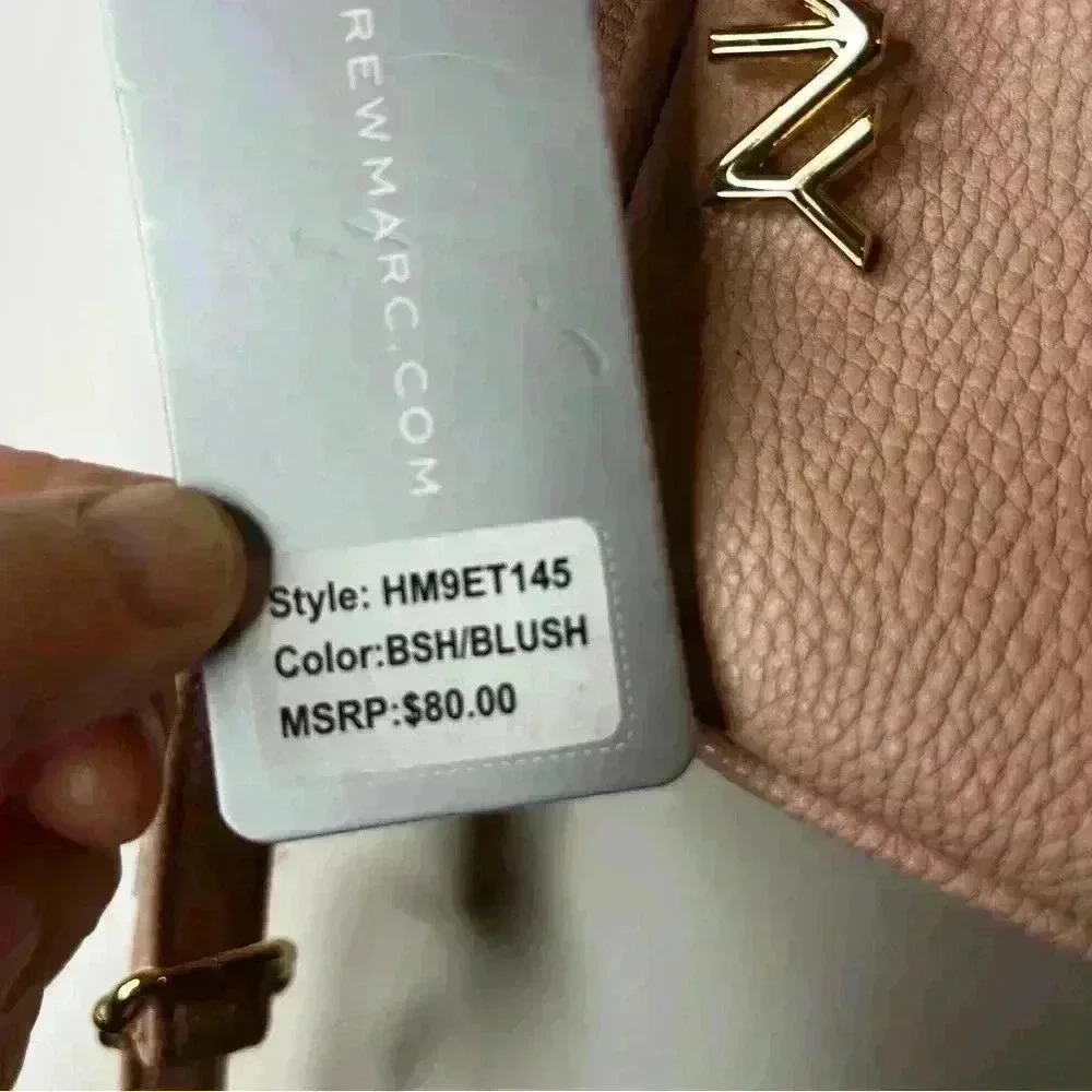 Marc New York Crossbody Handbag Purse Pebbled Leather Blush Pink NWT Chic Classy